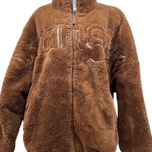WRANGLER brown faux fur fluffy jacket Women XXL